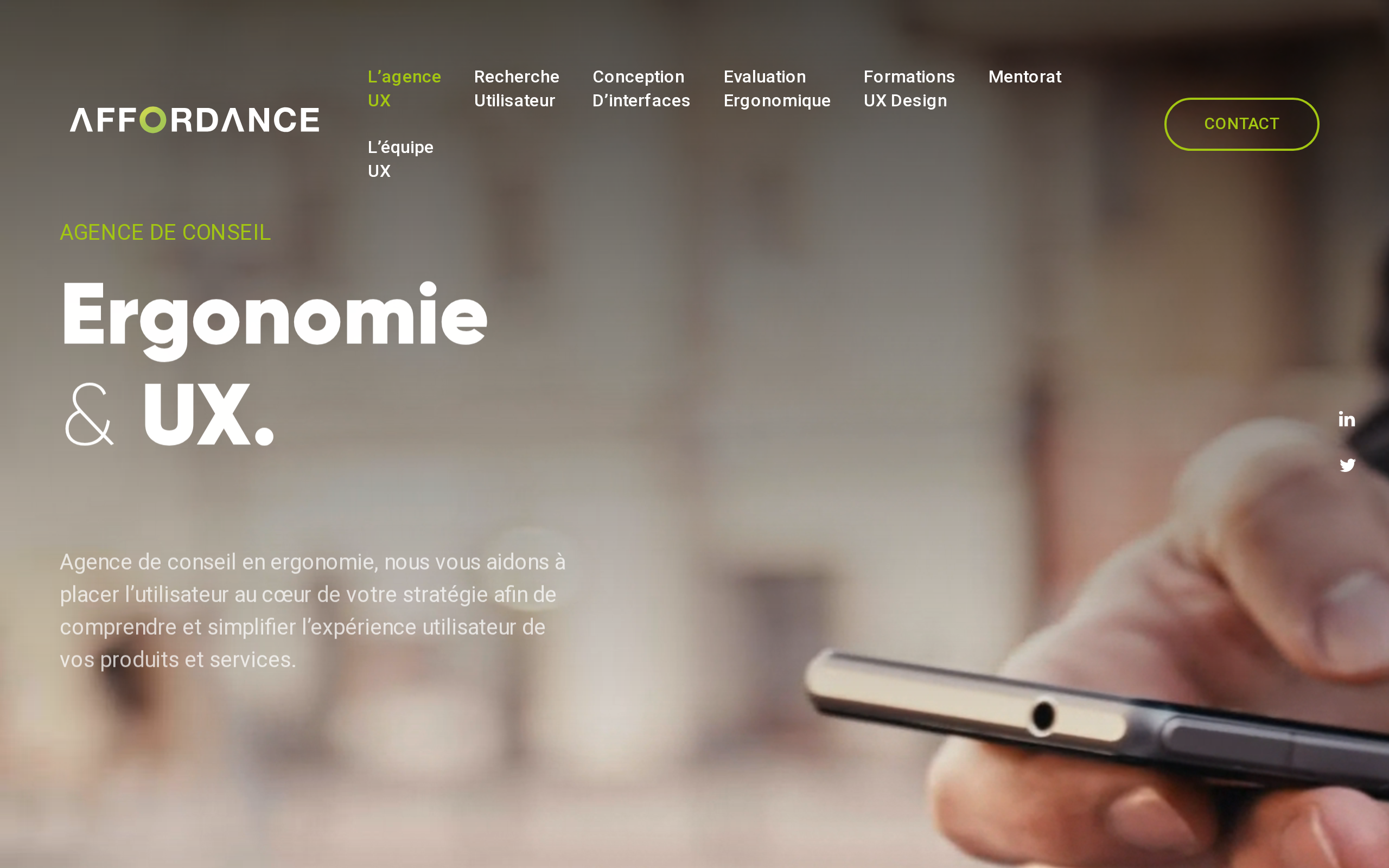 Aperçu du site Affordance