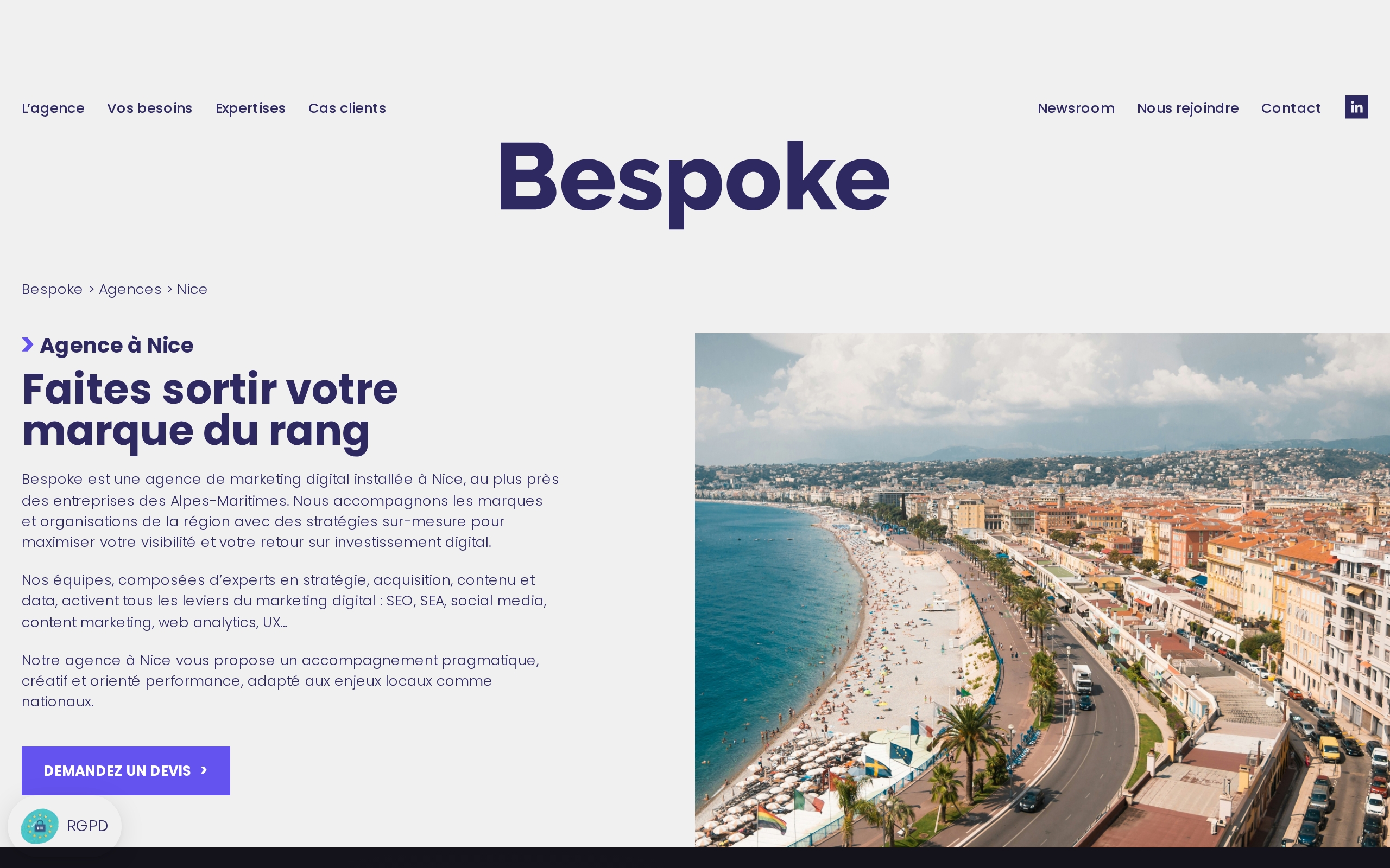 Aperçu du site Bespoke
