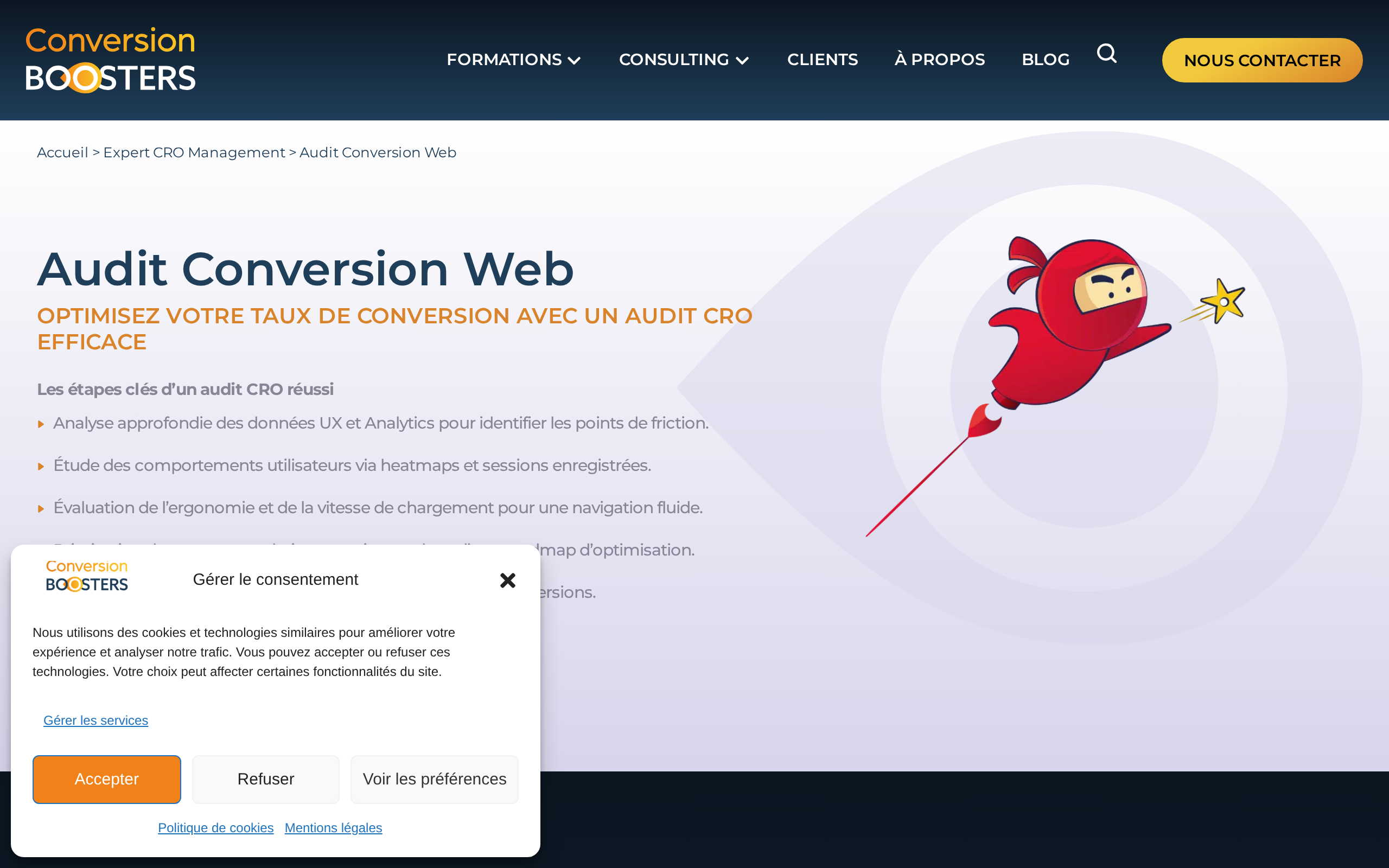 Aperçu du site Conversion Boosters