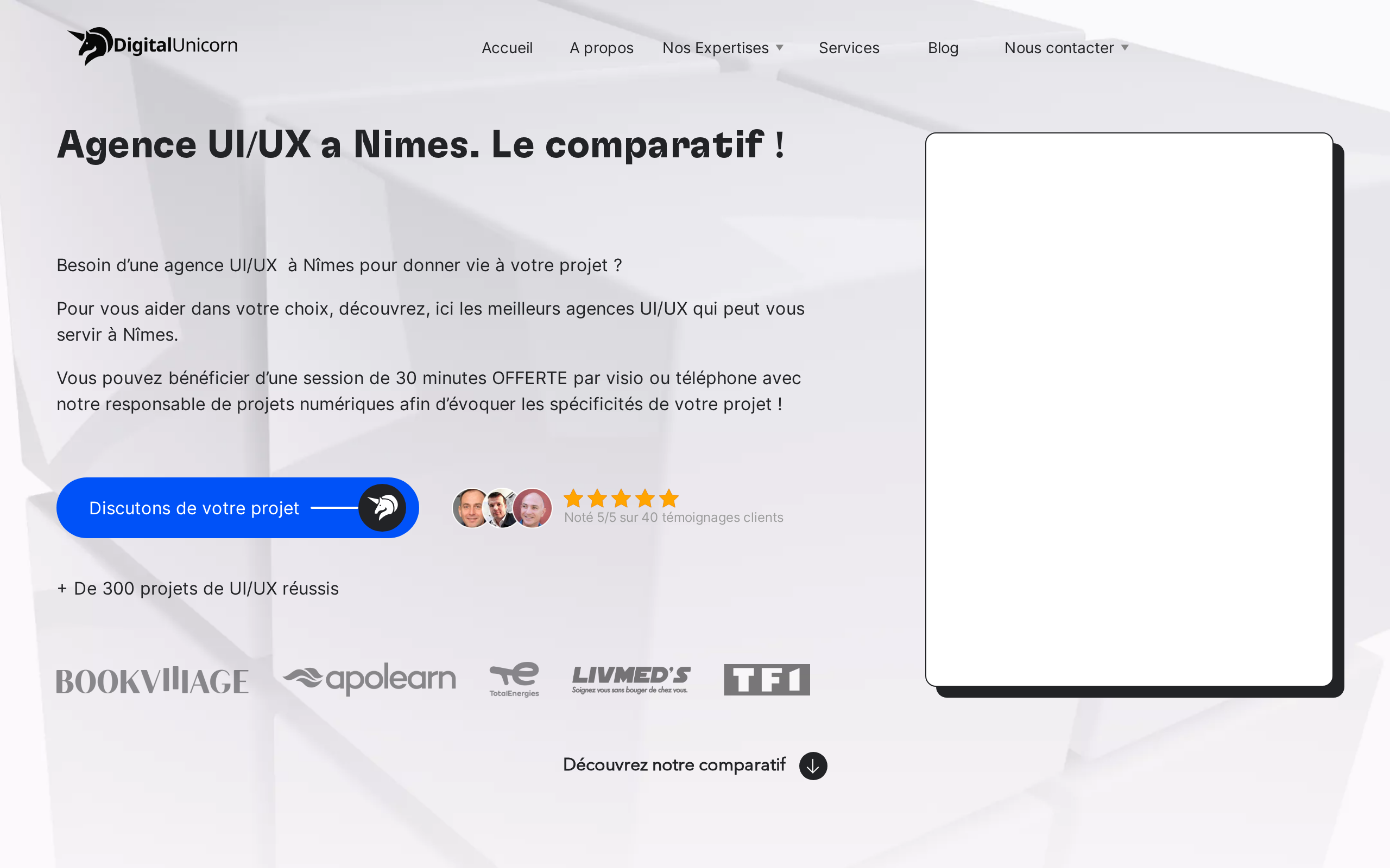 Aperçu du site Digital Unicorn