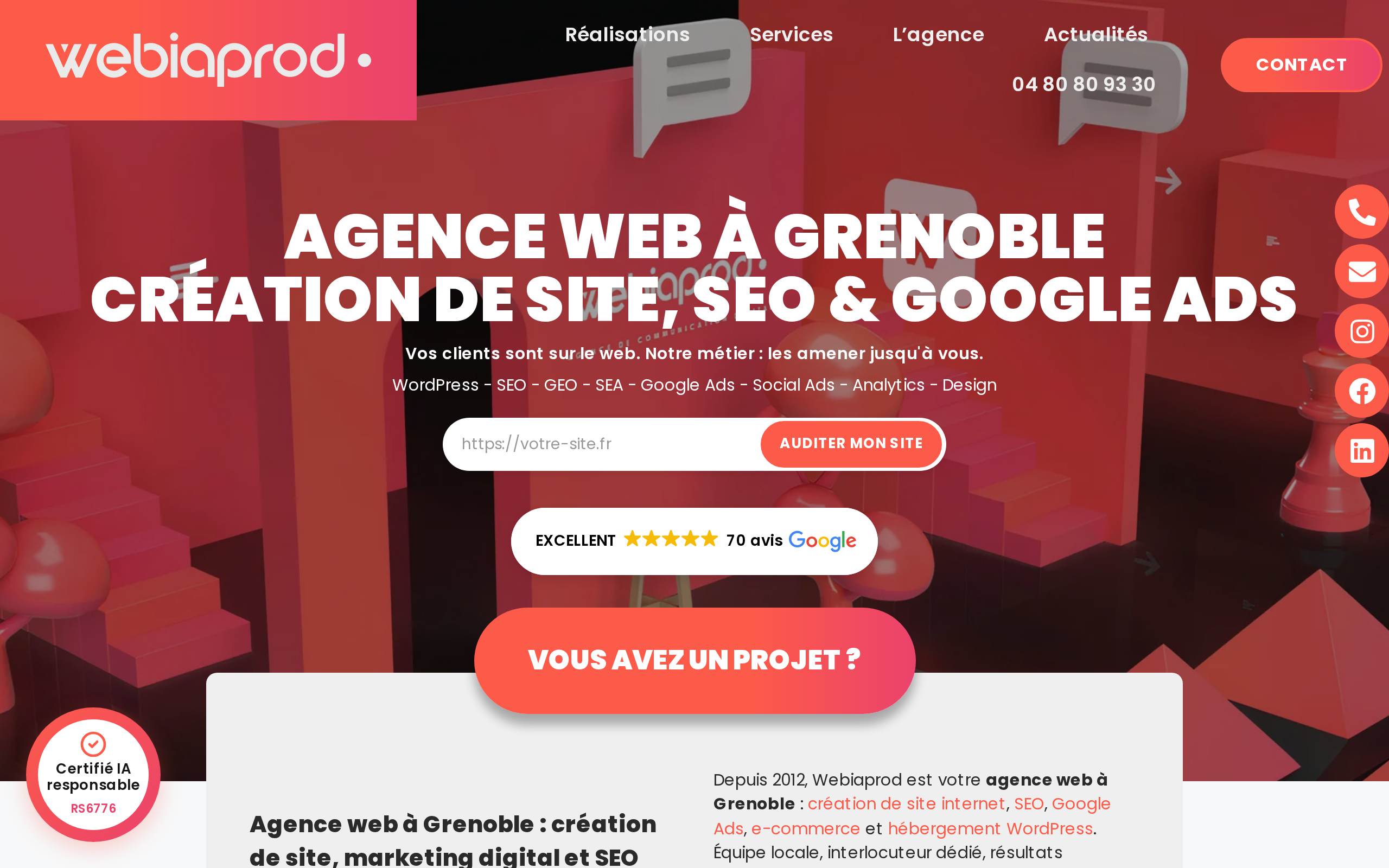 Aperçu du site Webiaprod