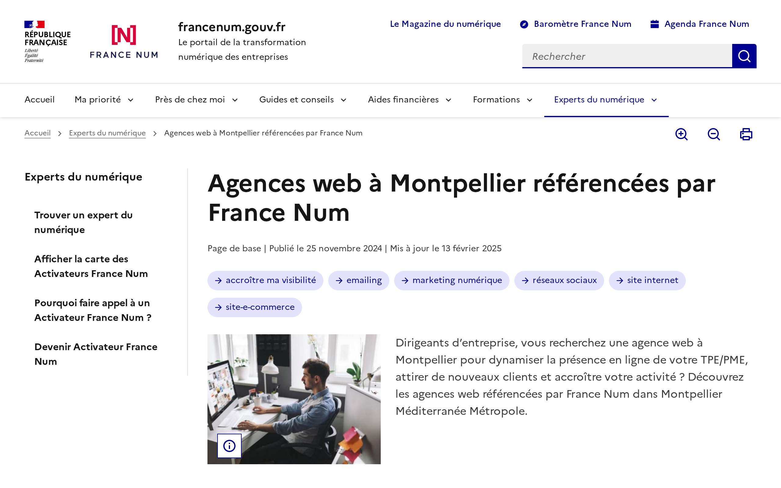 Aperçu du site France Num