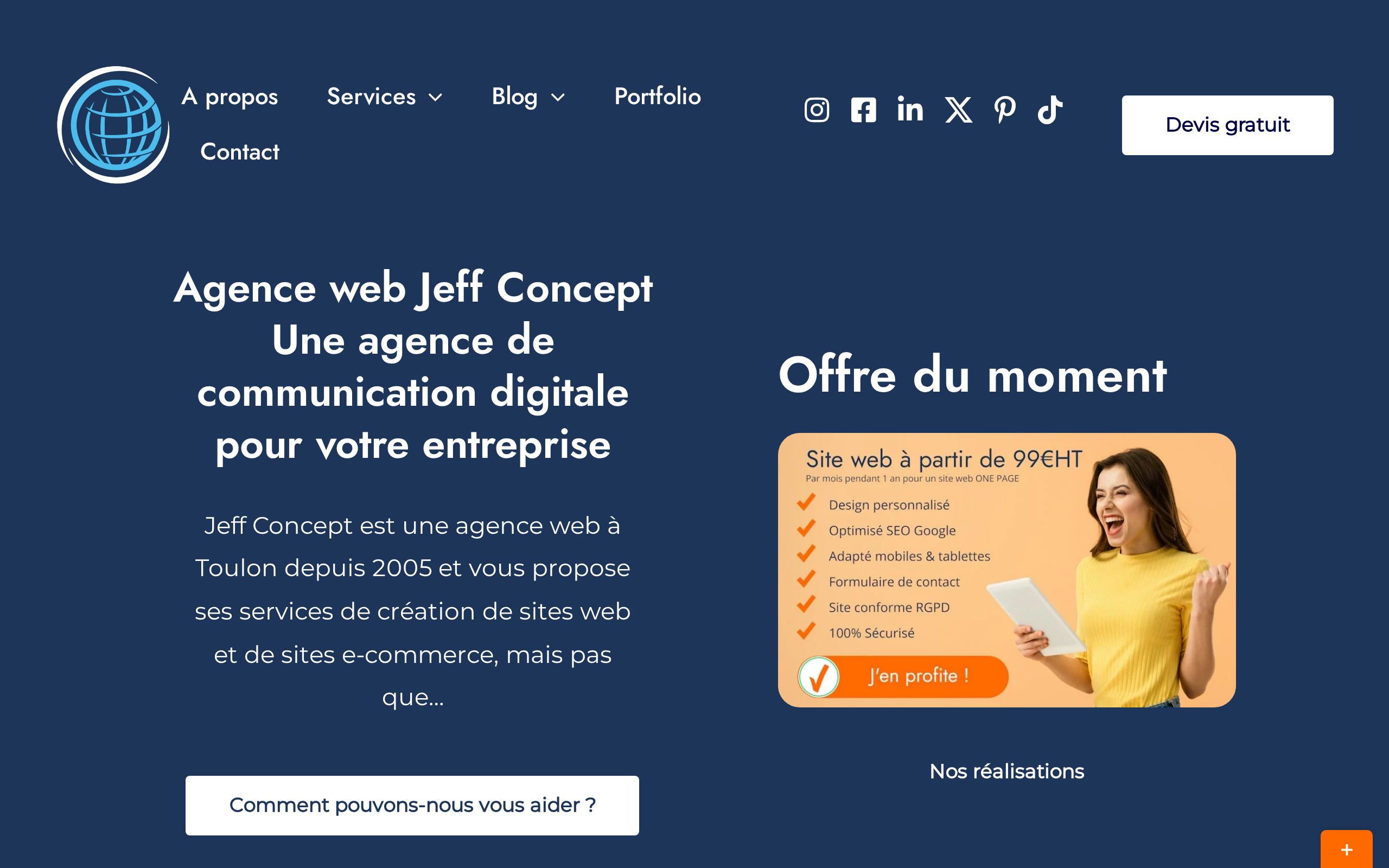 Aperçu du site Jeff Concept