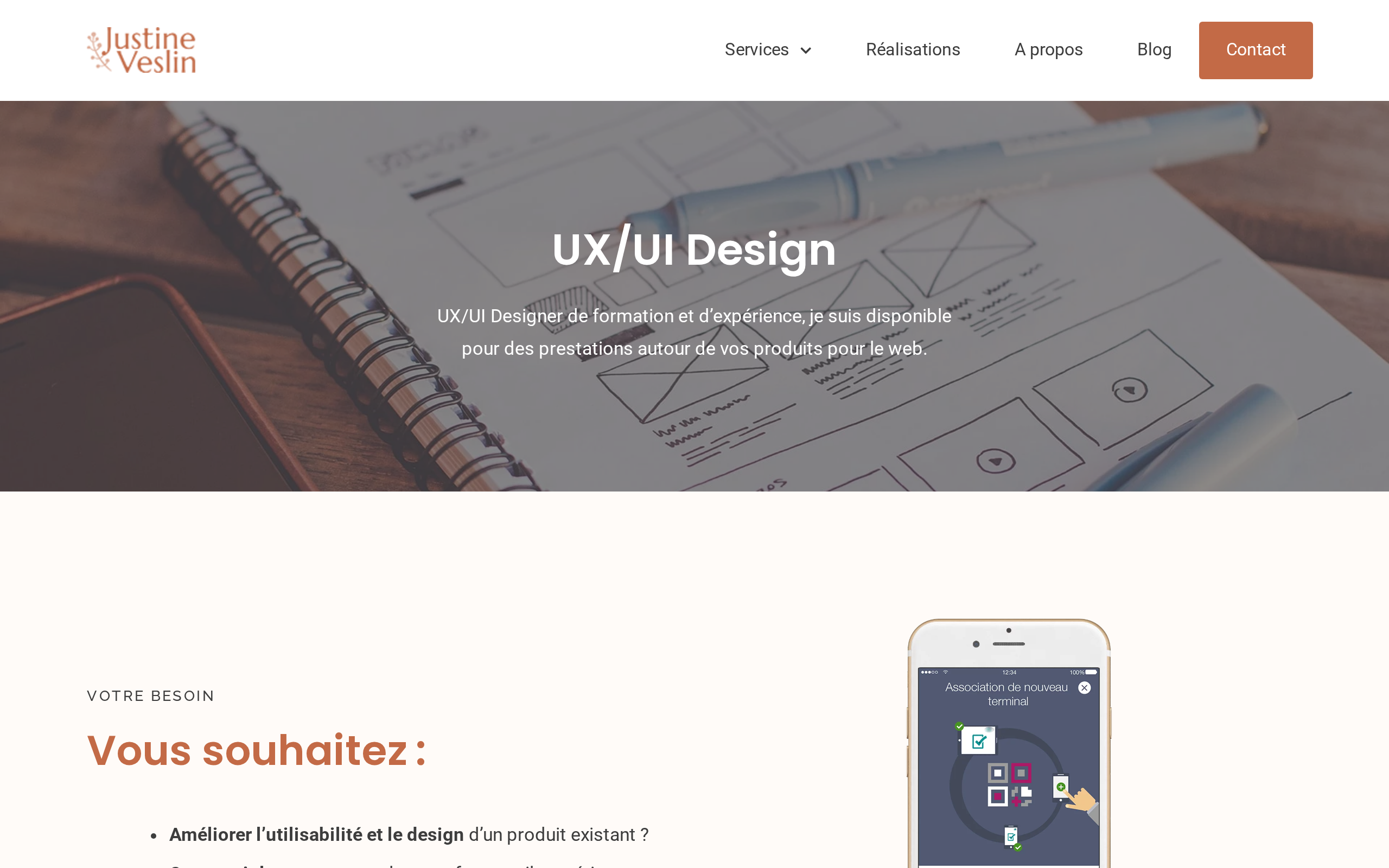Aperçu du site Justine Veslin