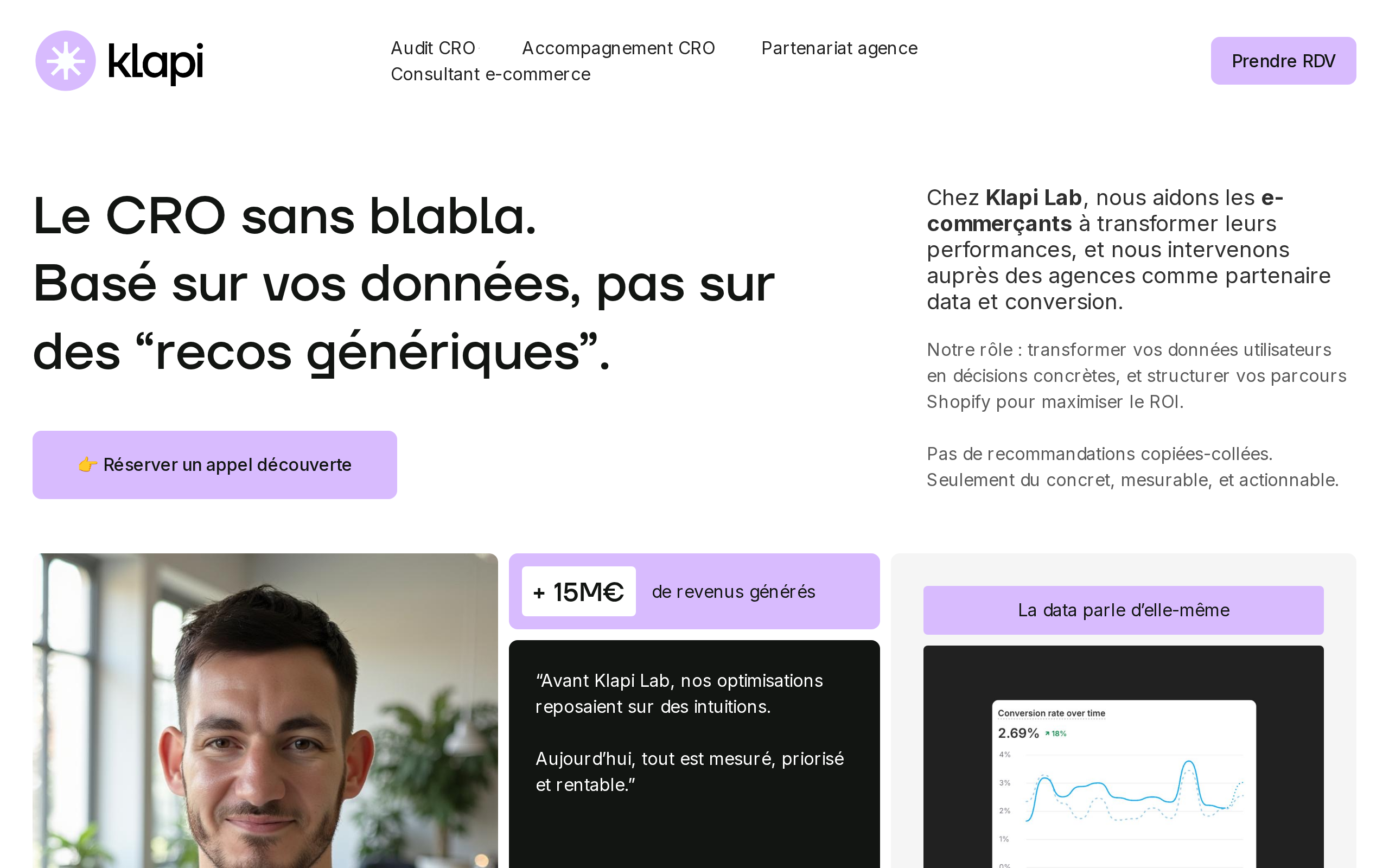 Aperçu du site Klapi Lab