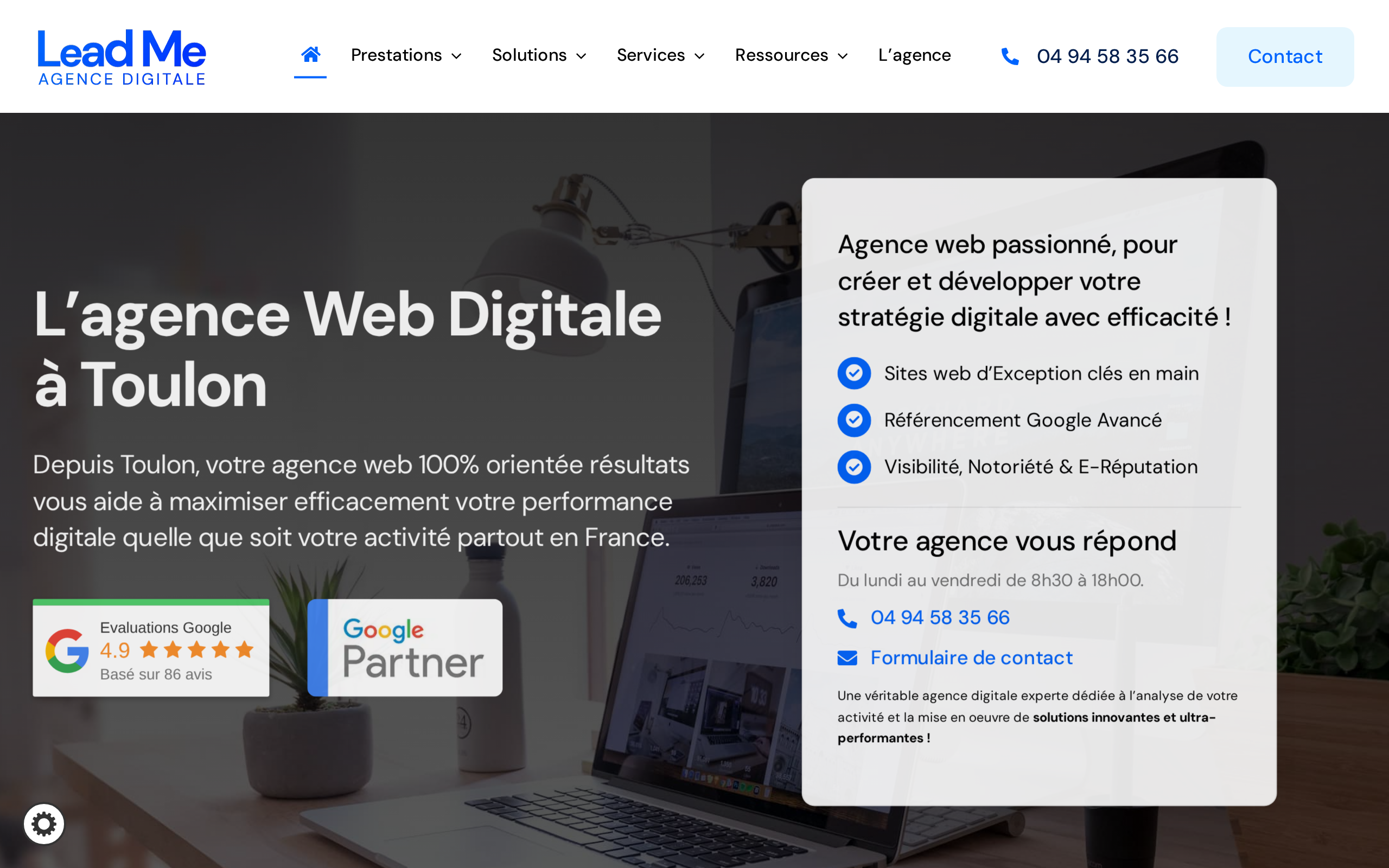 Aperçu du site Lead Me