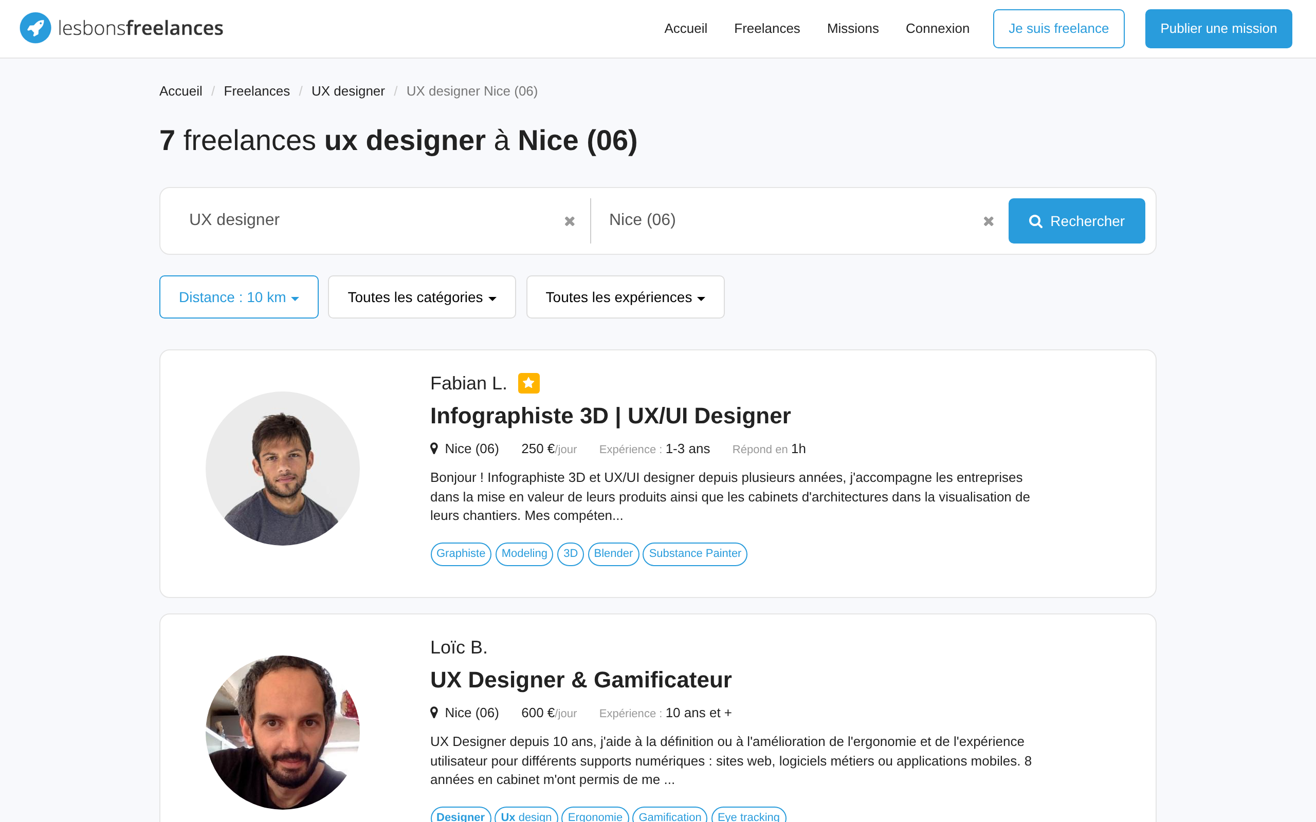 Aperçu du site LesBonsFreelances