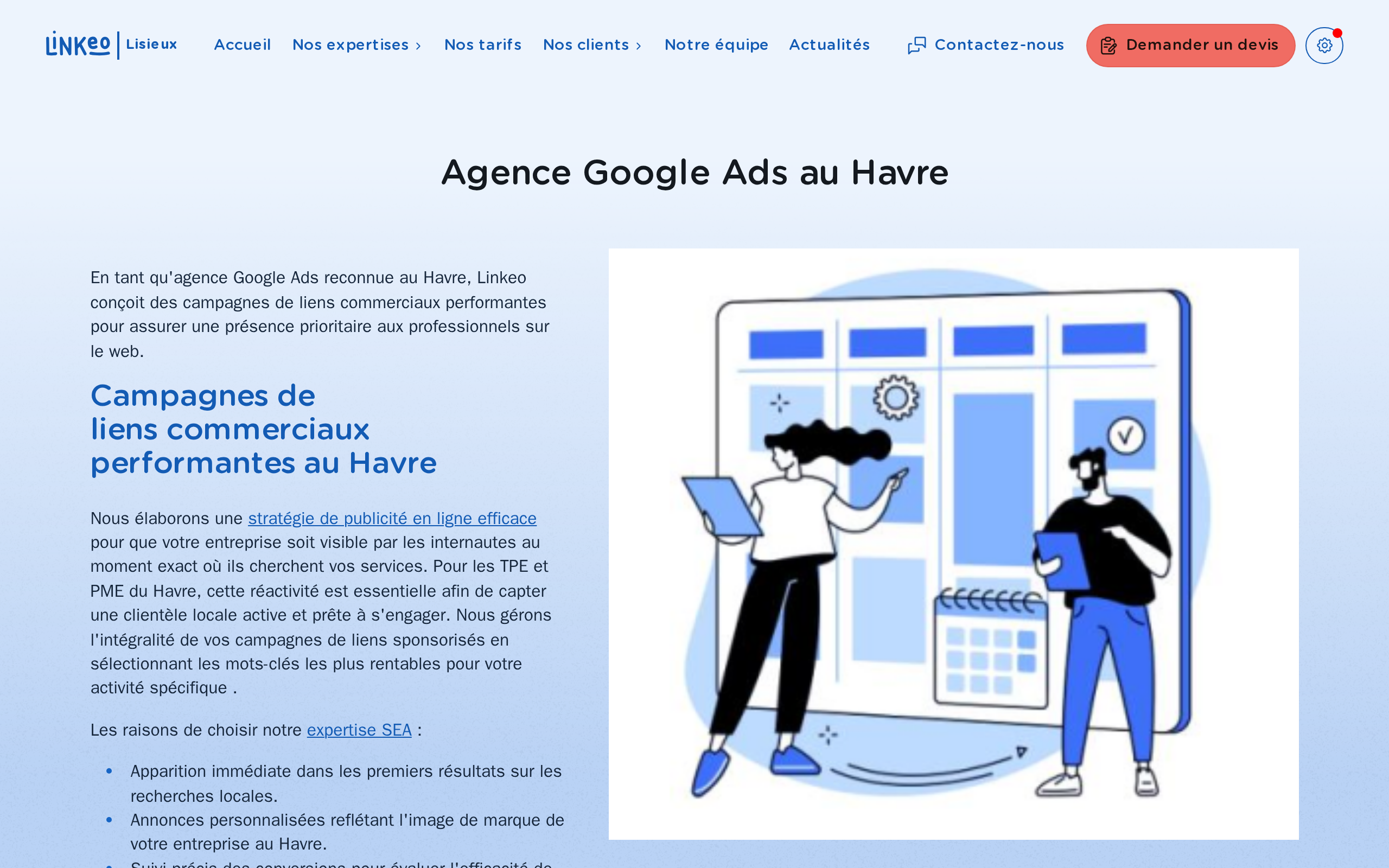 Aperçu du site Linkeo