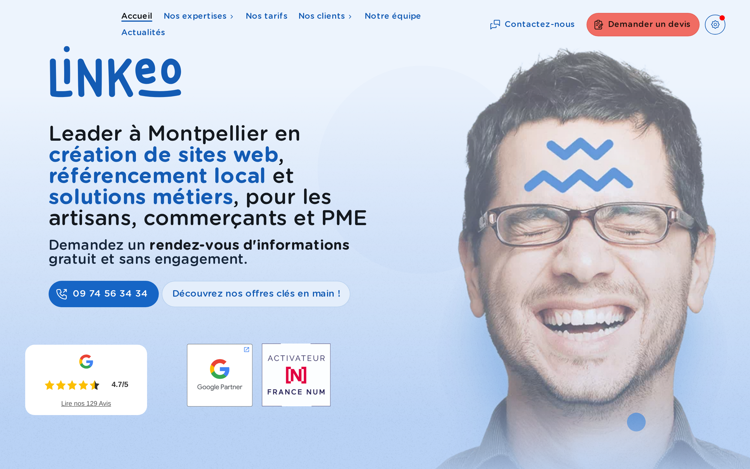 Aperçu du site Linkeo