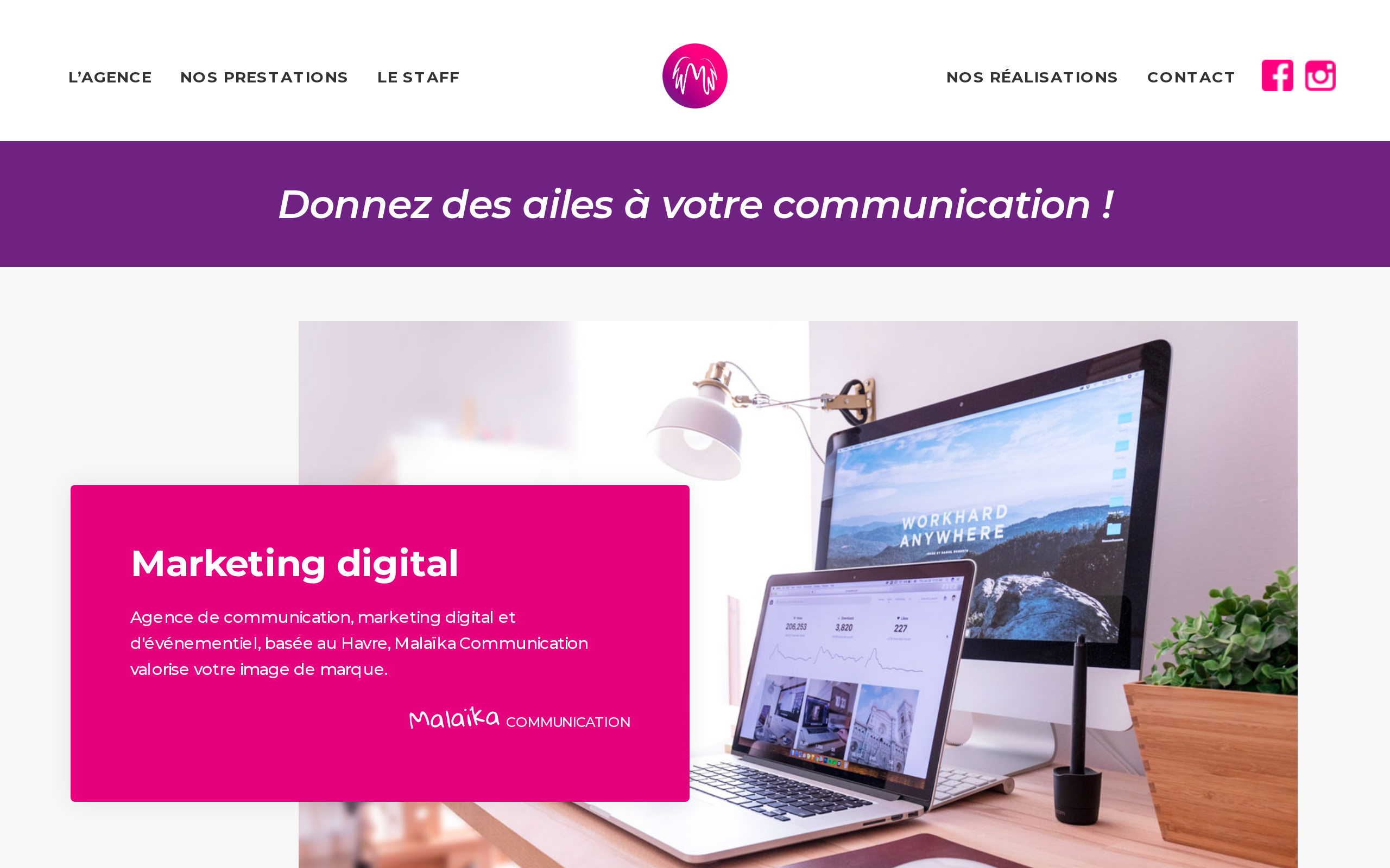 Aperçu du site Malaïka Communication