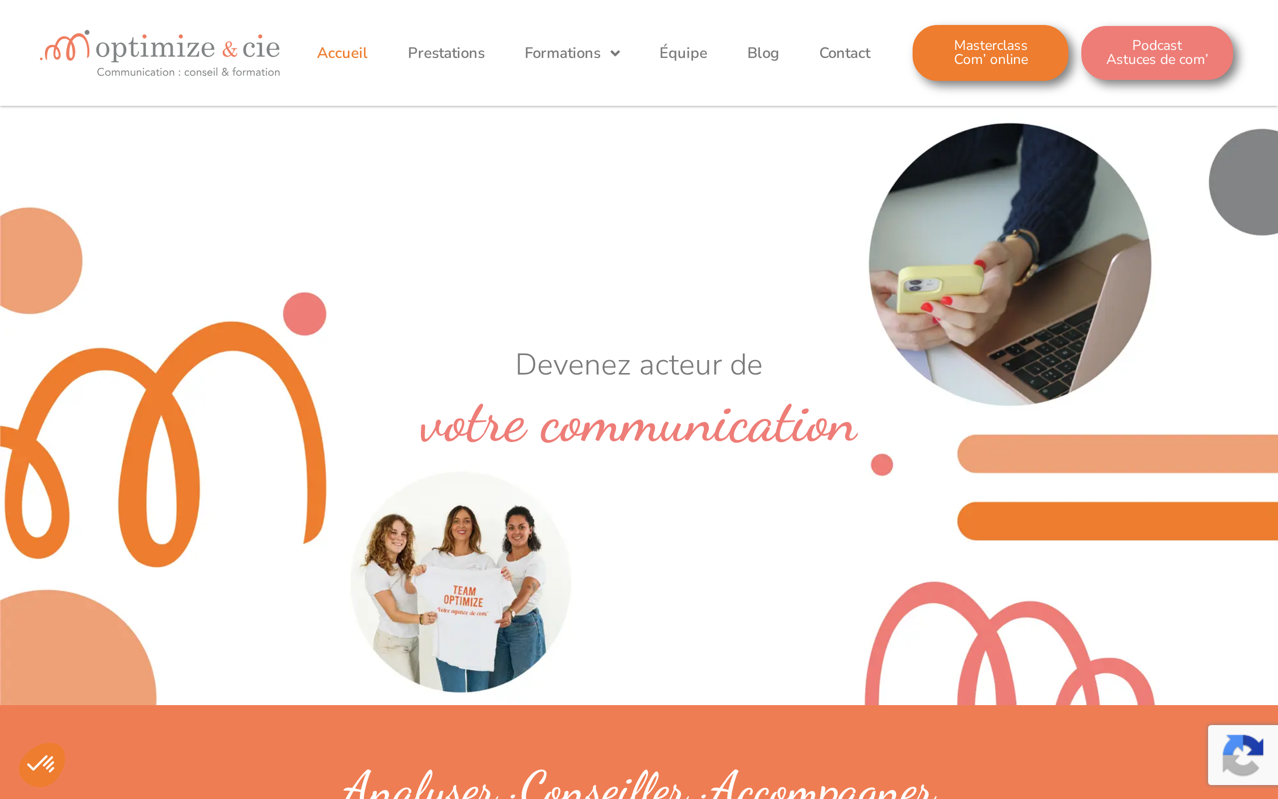 Aperçu du site Optimize & cie